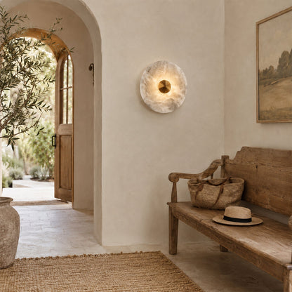 Median Alabaster Flush mount Wall Sconce
