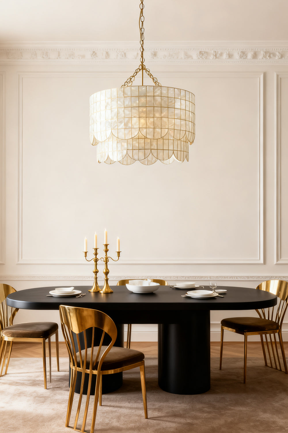 Hailee Capiz Chandelier - view 5 | morylighting