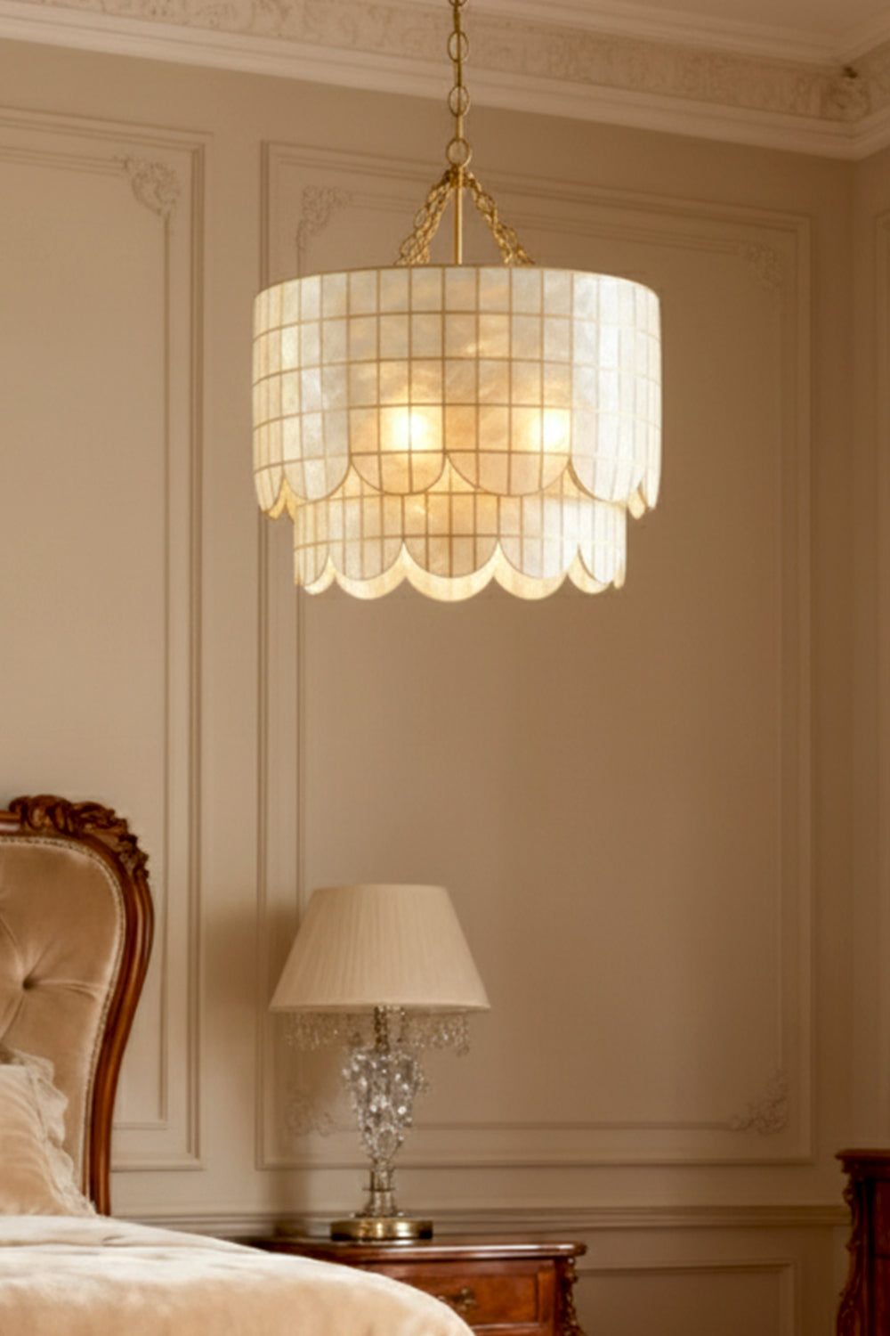 Hailee Capiz Chandelier - view 7 | morylighting