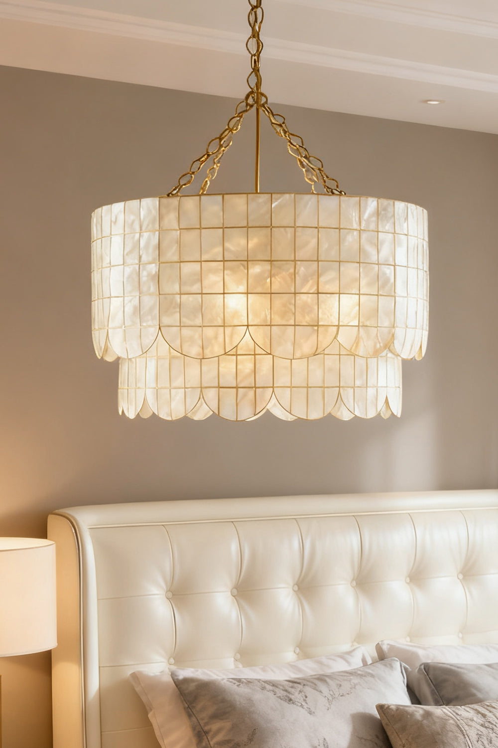 Hailee Capiz Chandelier - view 11 | morylighting