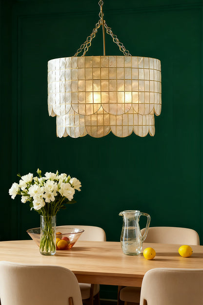 Hailee Capiz Chandelier - view 6 | morylighting