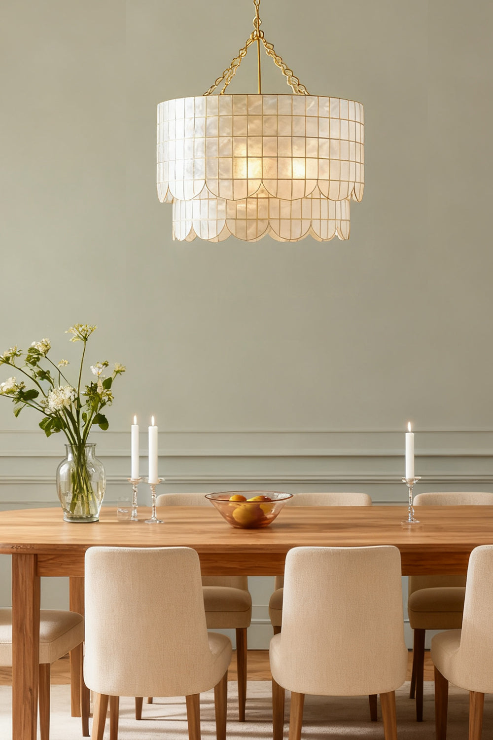 Hailee Capiz Chandelier - view 4 | morylighting