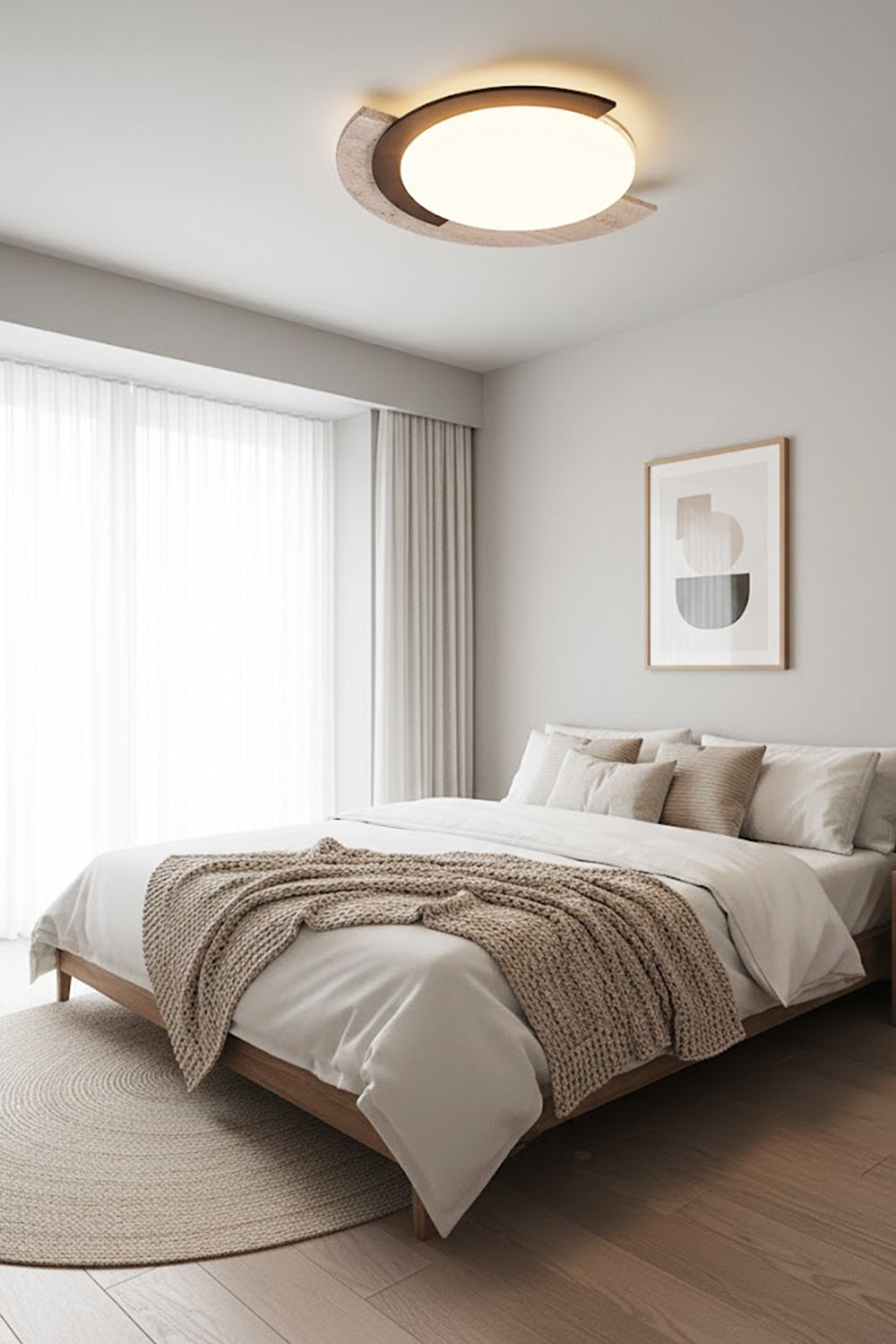 Halo Travertine Ceiling Light - view 4 | morylighting
