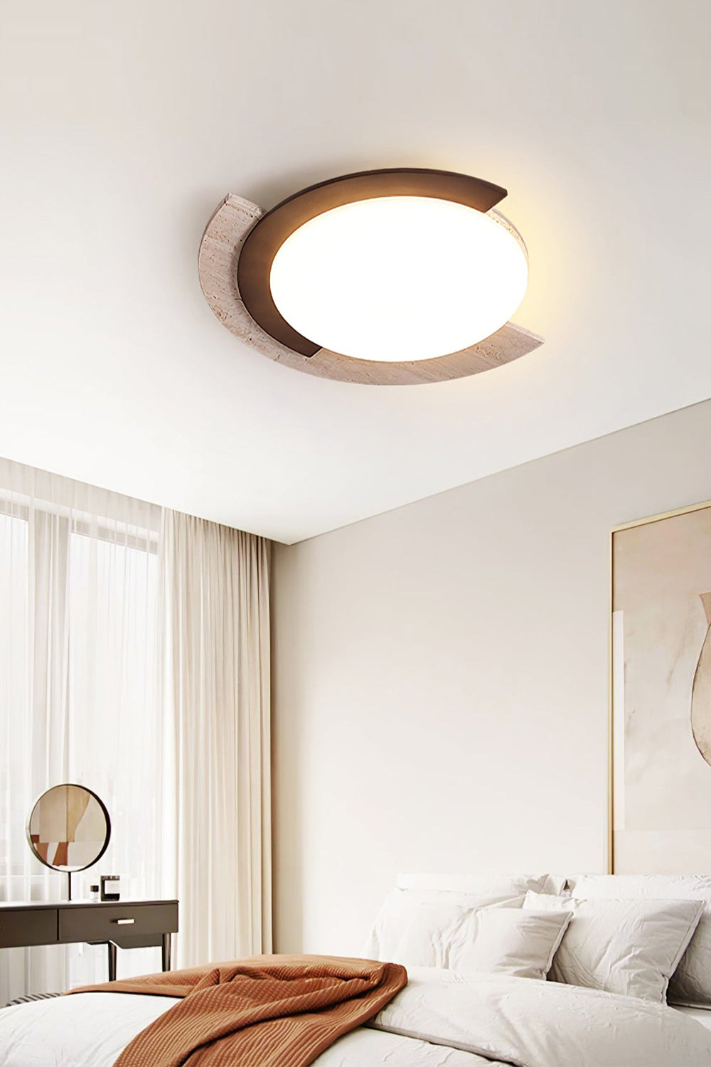 Halo Travertine Ceiling Light - view 6 | morylighting