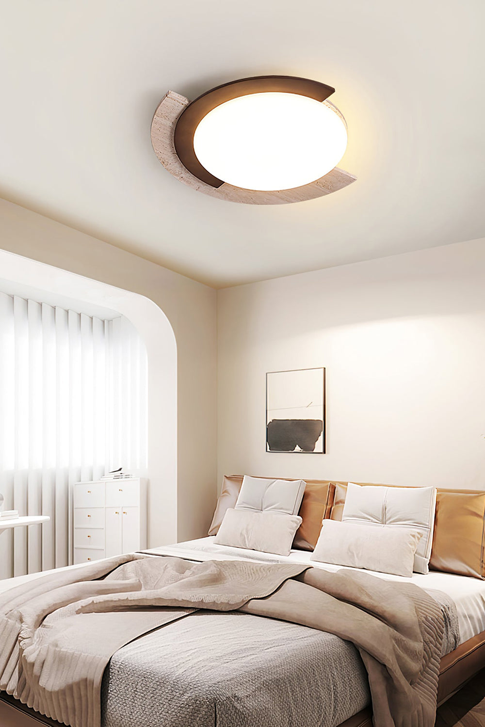 Halo Travertine Ceiling Light - view 2 | morylighting