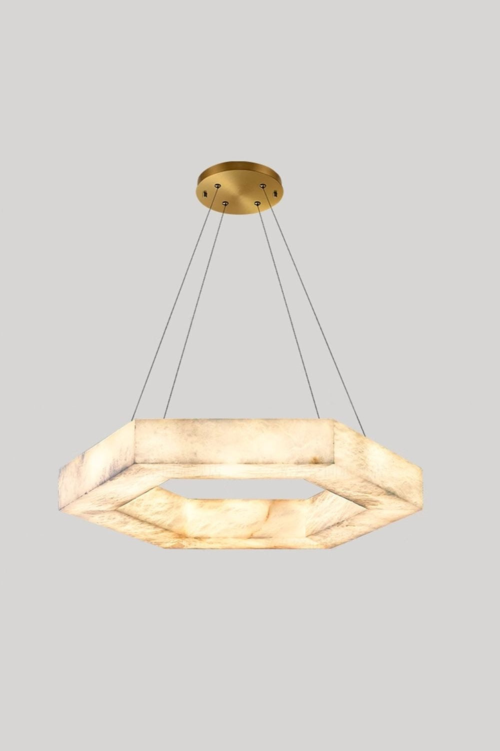 Hexagonal Alabaster Chandelier - view 12 | morylighting