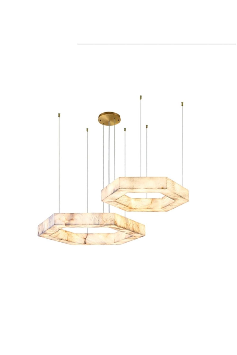 Hexagonal Alabaster Chandelier - view 14 | morylighting