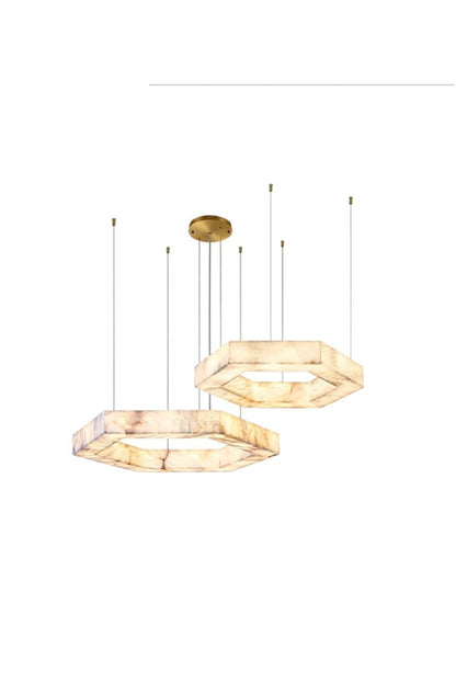 Hexagonal Alabaster Chandelier - view 14 | morylighting