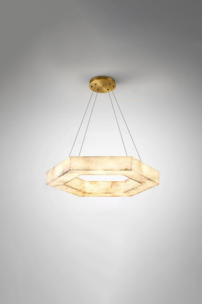 Hexagonal Alabaster Chandelier - view 9 | morylighting