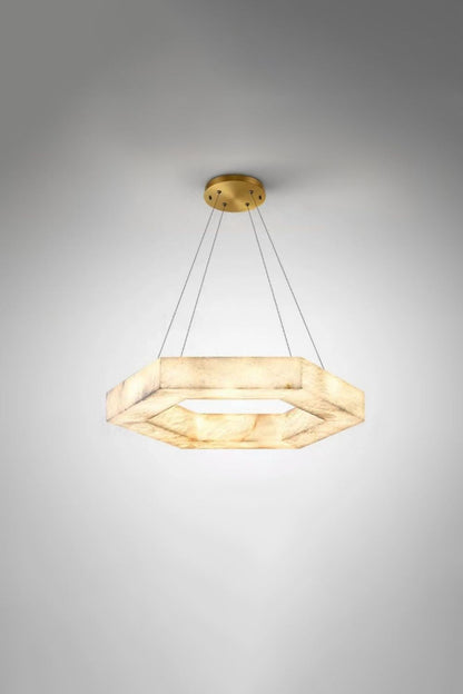 Hexagonal Alabaster Chandelier - view 10 | morylighting