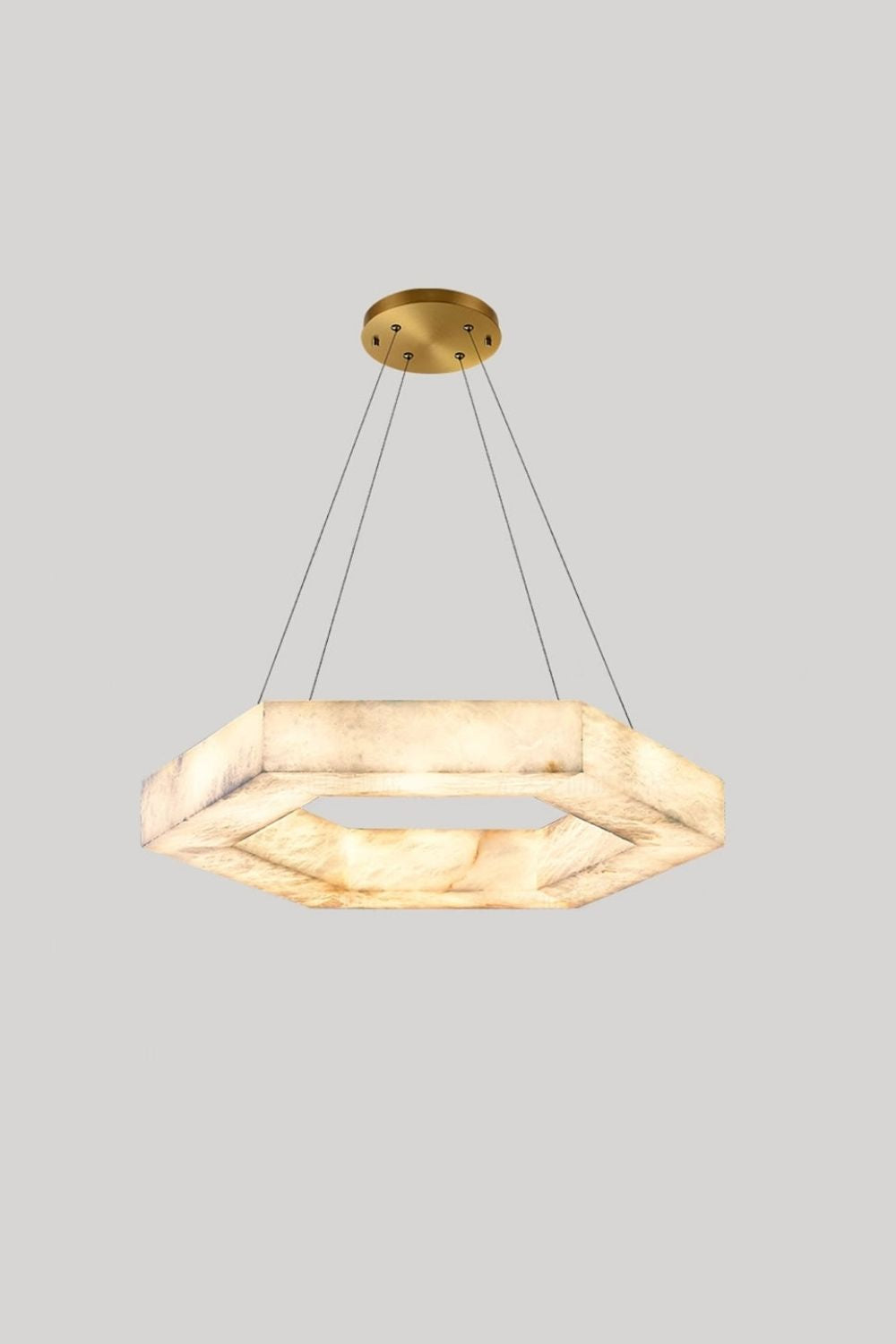 Hexagonal Alabaster Chandelier - view 11 | morylighting