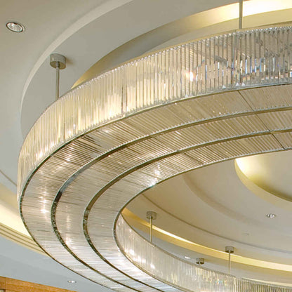 Hotel lobby large circle chandelier