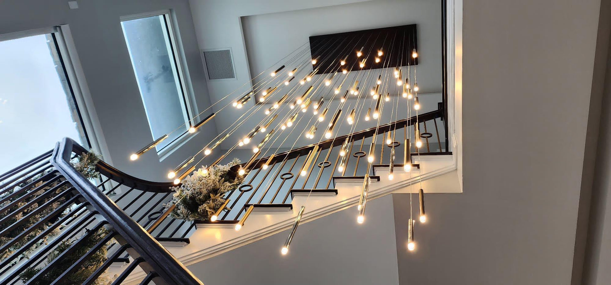 Bellini Rectangular Tubular Pendant Light Chandelier - morylighting