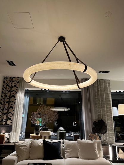 Modern Round Alabaster Chandelier for Living Room/Bedroom