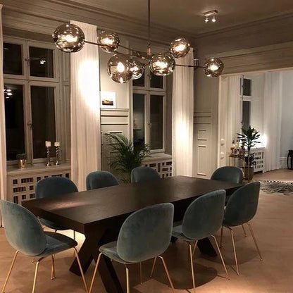 Modern Sputnik Smoky Gray/Amber Glass Branch Chandelier for Kitchen Island/Dining Room