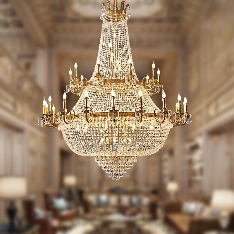 Morylighting Regal Radiance Double-Layer Crystal Chandelier - Background Shot