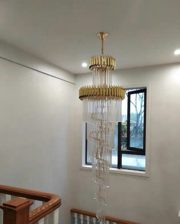 Morylighting Grand Spiral Crystal Foyer Chandelier - Background Shot