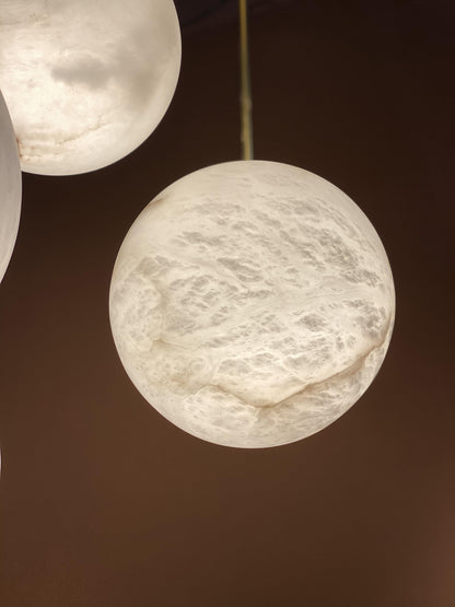 Galaxy Contemporary Italian Alabaster Marble Globe Chandelier