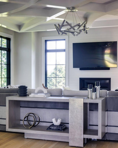 Modern Round/Linear Geometric Aluminum LED Chandelier for Dining Room/Bedroom