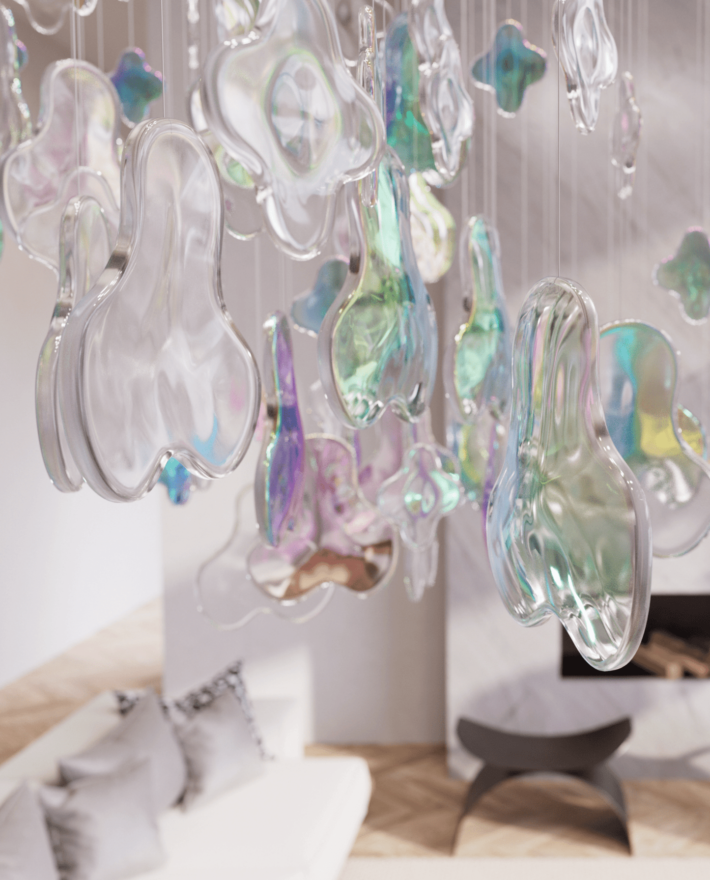 Galaxy Iris Iridescent Blossom Chandelier