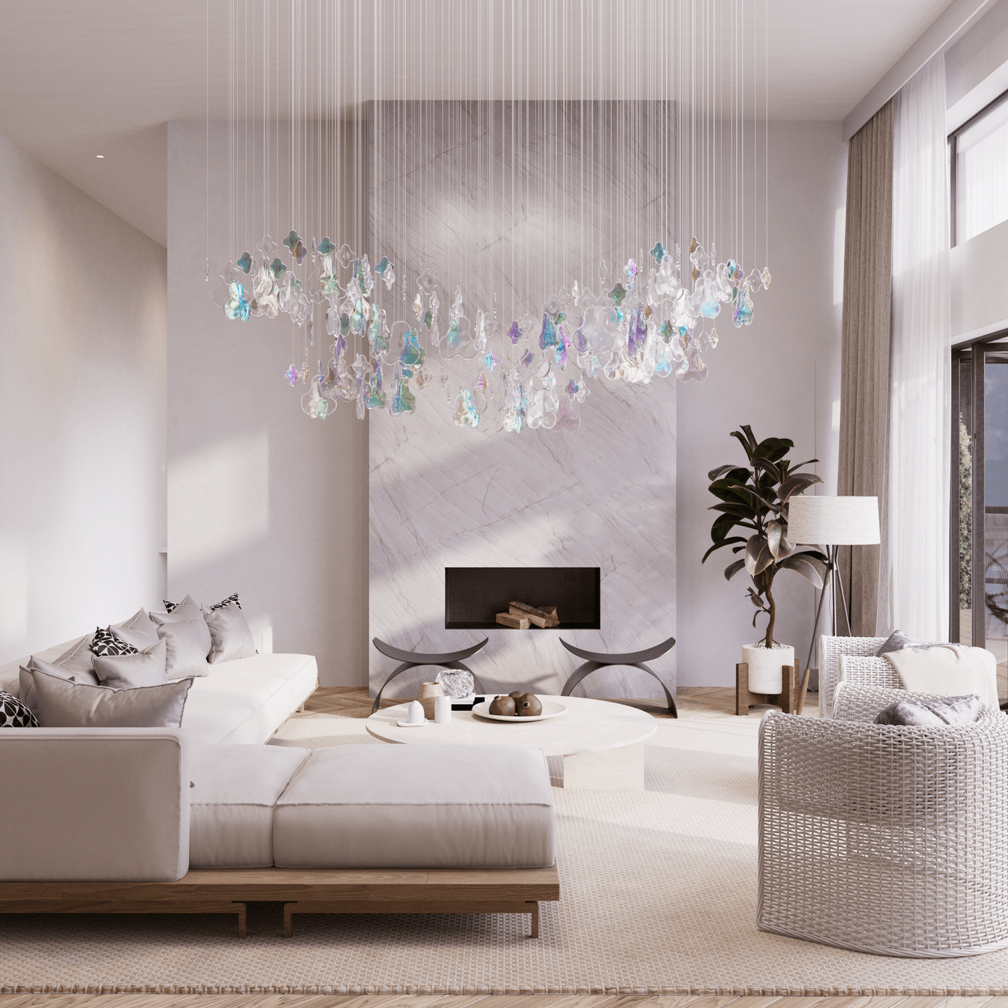 Galaxy Iris Iridescent Blossom Chandelier