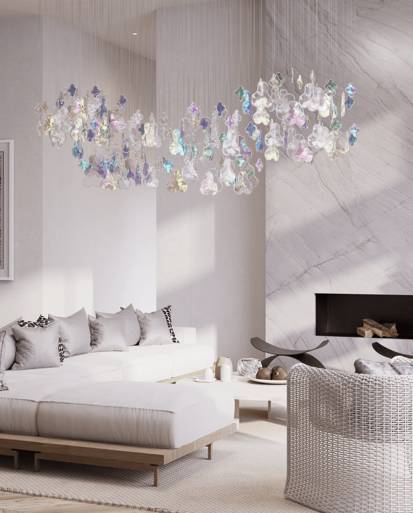 Galaxy Iris Iridescent Blossom Chandelier