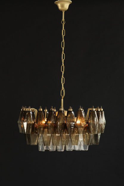 Italian Art Poliedri Glass Chandelier - view 12 | morylighting