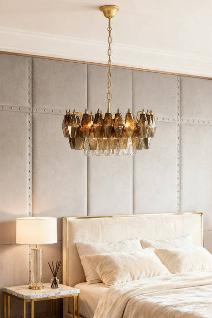 Italian Art Poliedri Glass Chandelier - view 10 | morylighting