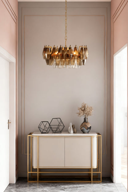 Italian Art Poliedri Glass Chandelier - view 11 | morylighting