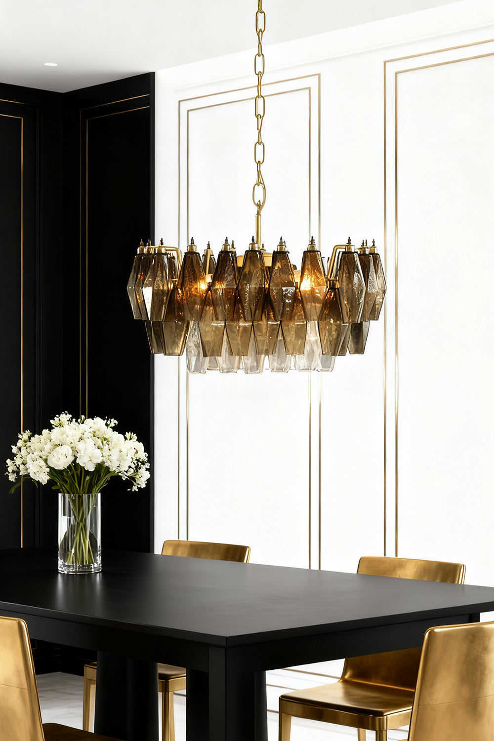 Italian Art Poliedri Glass Chandelier - view 6 | morylighting
