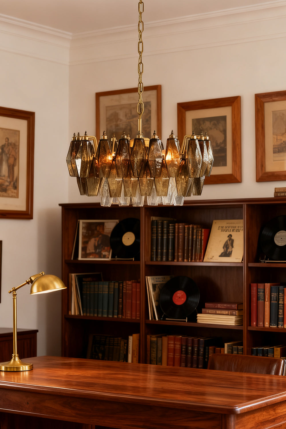 Italian Art Poliedri Glass Chandelier - view 3 | morylighting