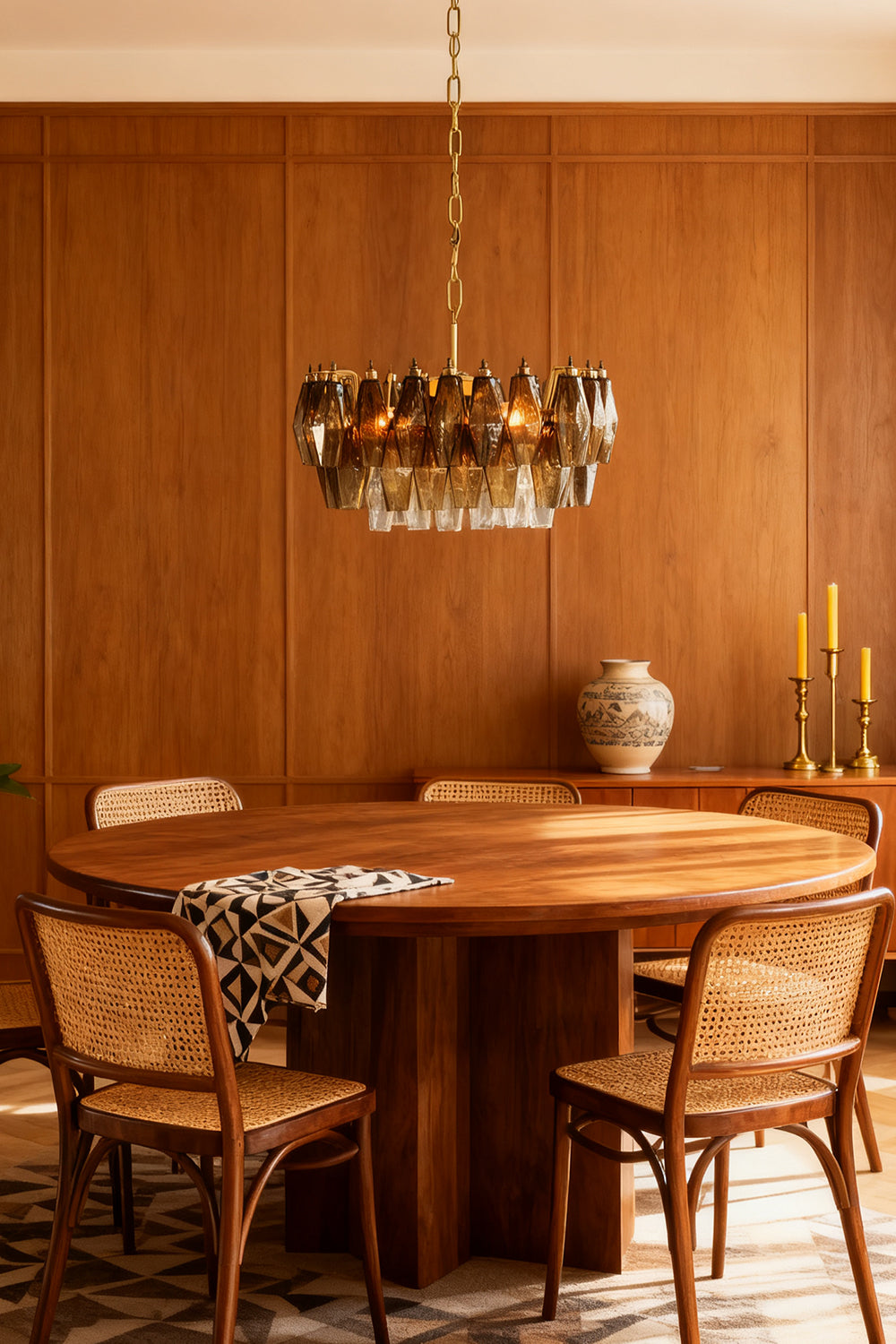Italian Art Poliedri Glass Chandelier - view 4 | morylighting