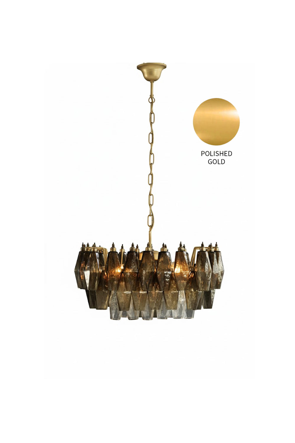 Italian Art Poliedri Glass Chandelier - view 17 | morylighting