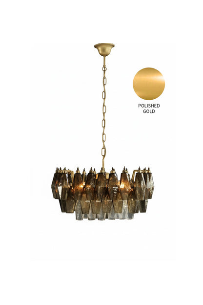 Italian Art Poliedri Glass Chandelier - view 17 | morylighting