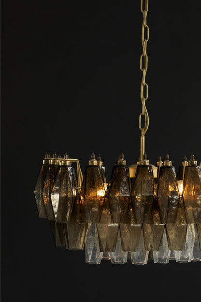 Italian Art Poliedri Glass Chandelier - view 13 | morylighting