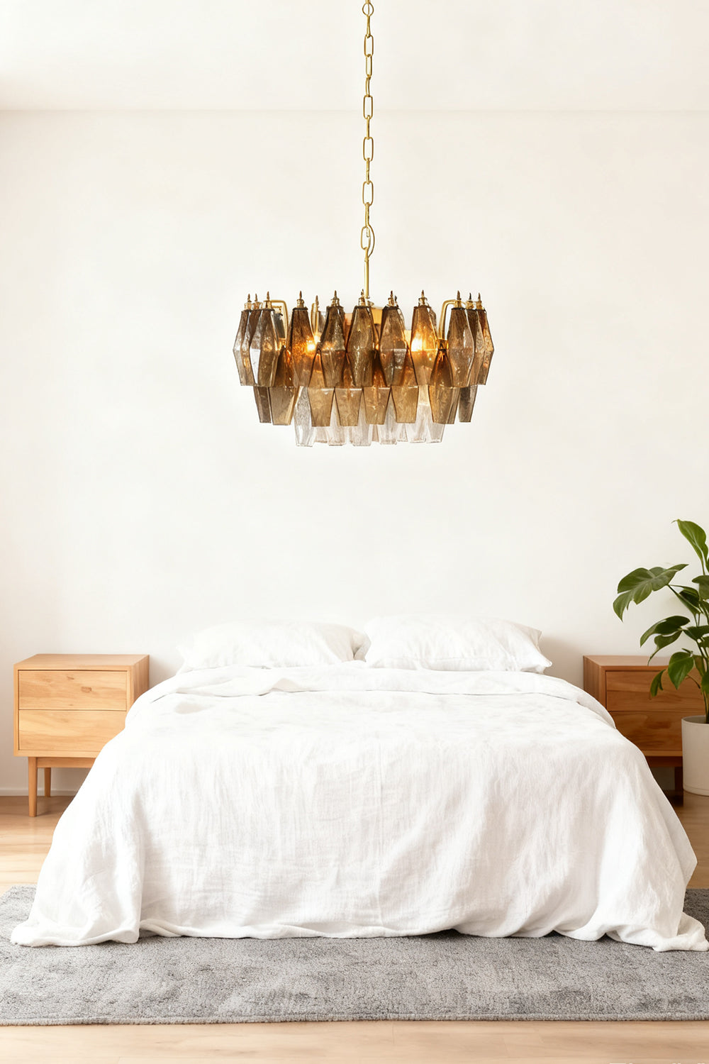 Italian Art Poliedri Glass Chandelier - view 9 | morylighting