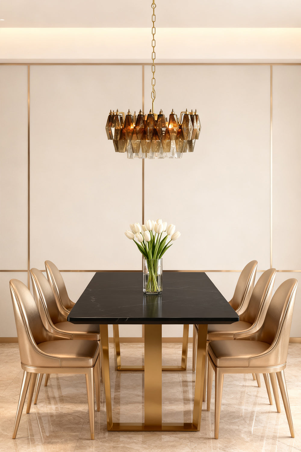 Italian Art Poliedri Glass Chandelier - view 5 | morylighting