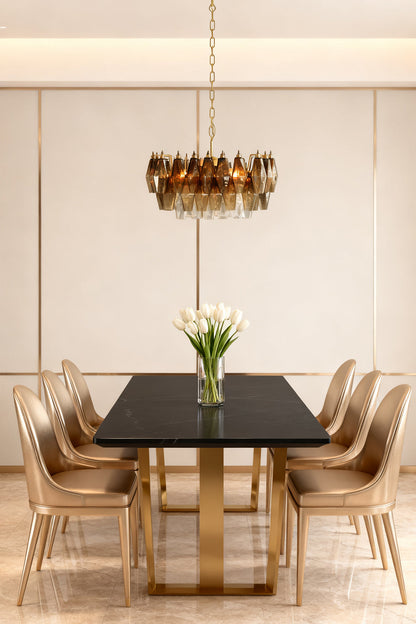 Italian Art Poliedri Glass Chandelier - view 5 | morylighting