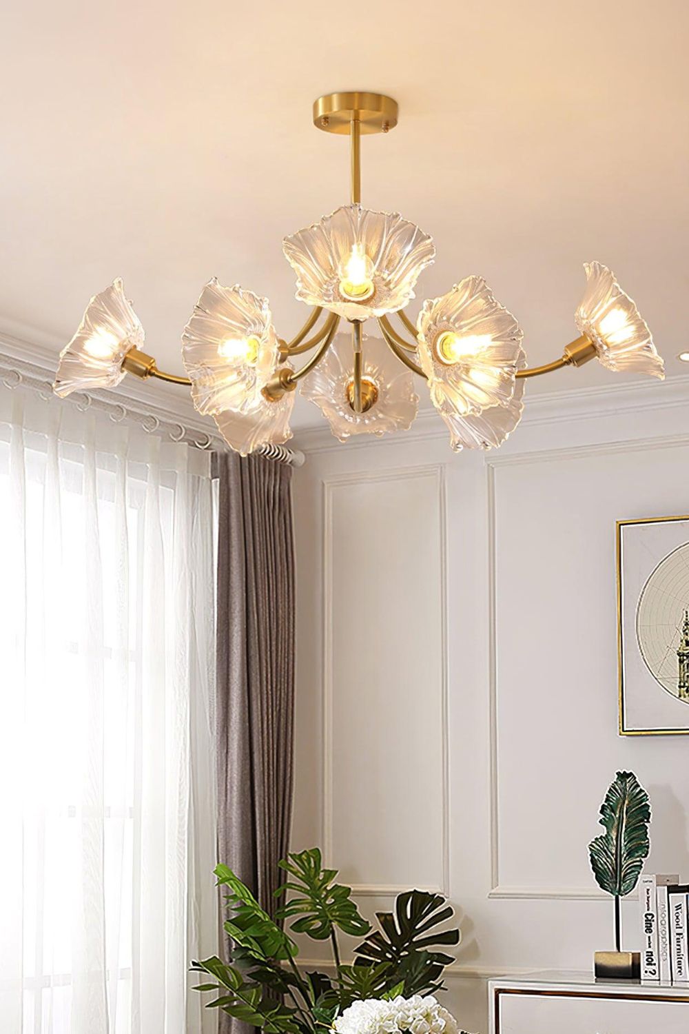 Kalin Blossom Petal Glass Chandelier - view 3 | morylighting