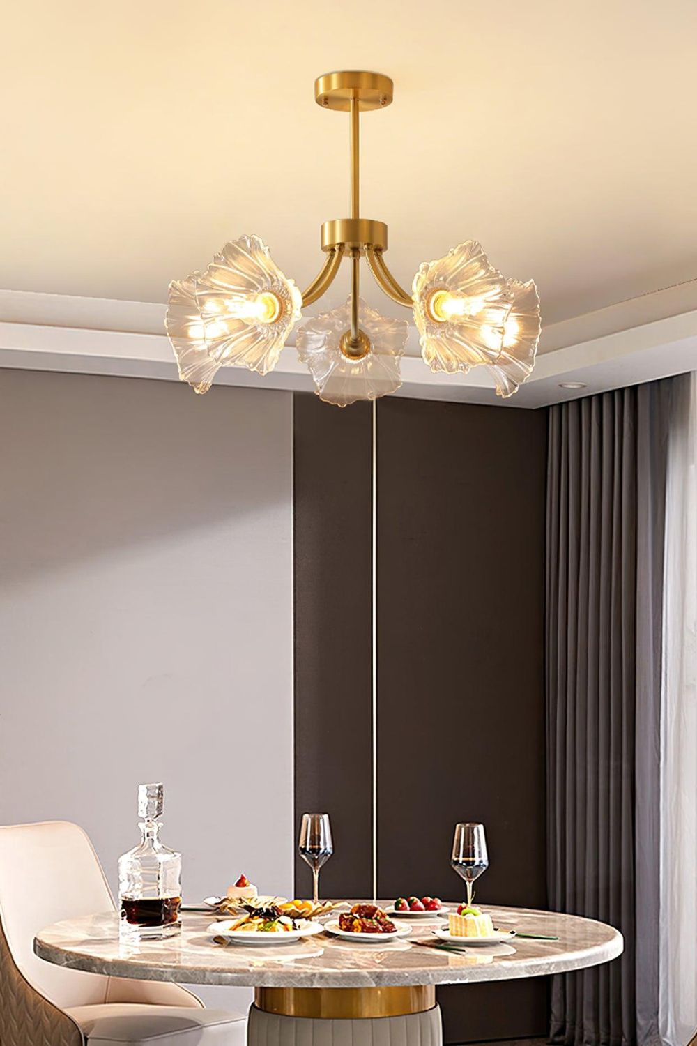 Kalin Blossom Petal Glass Chandelier - view 5 | morylighting
