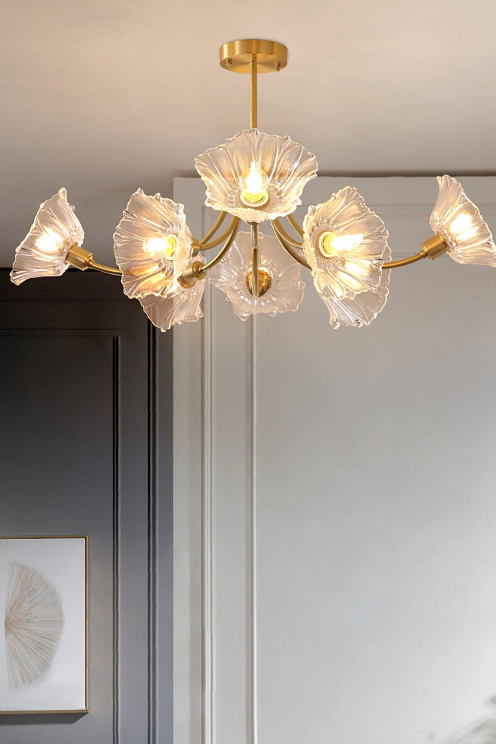 Kalin Blossom Petal Glass Chandelier - view 2 | morylighting