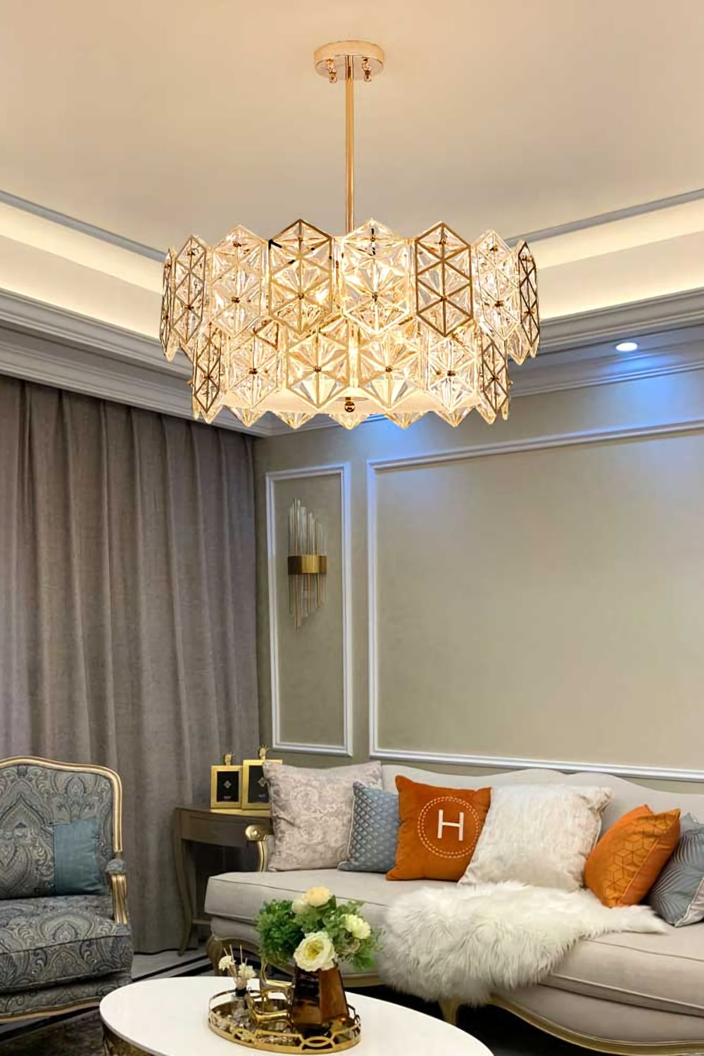 Kinkeldey Crystal Prism Chandelier - morylighting