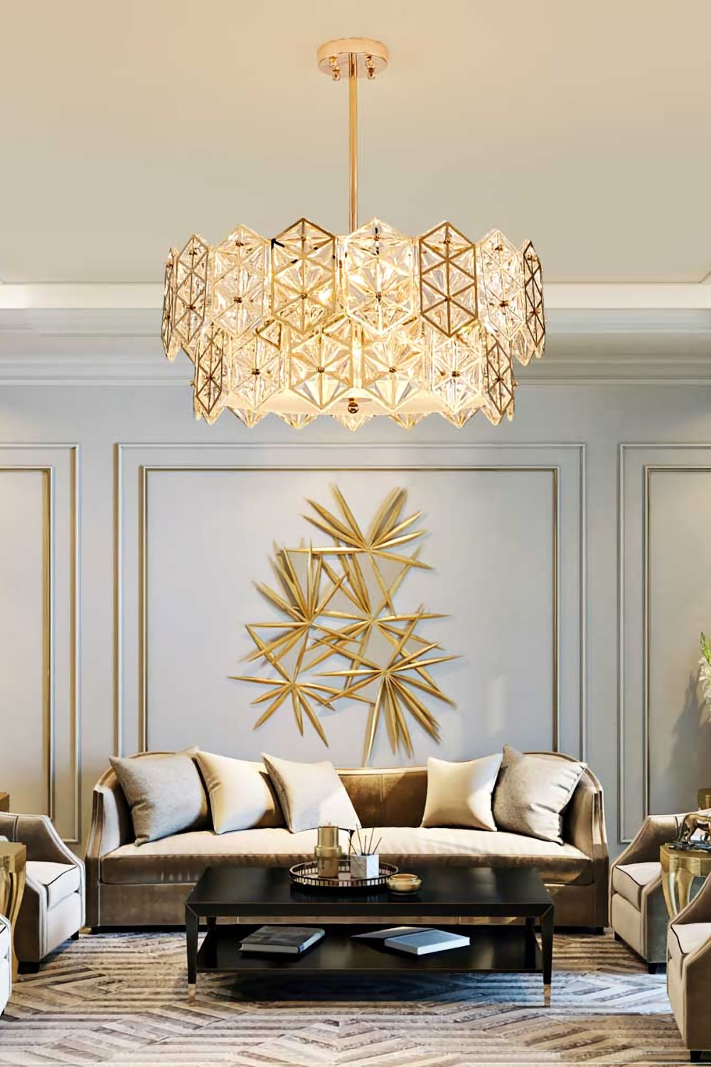 Kinkeldey Crystal Prism Chandelier - morylighting