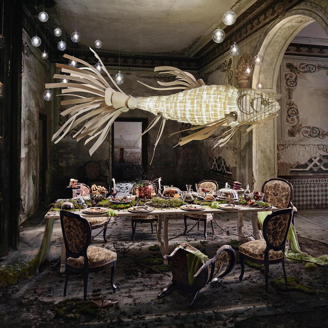 Koi Crystal Spiral Chandelier