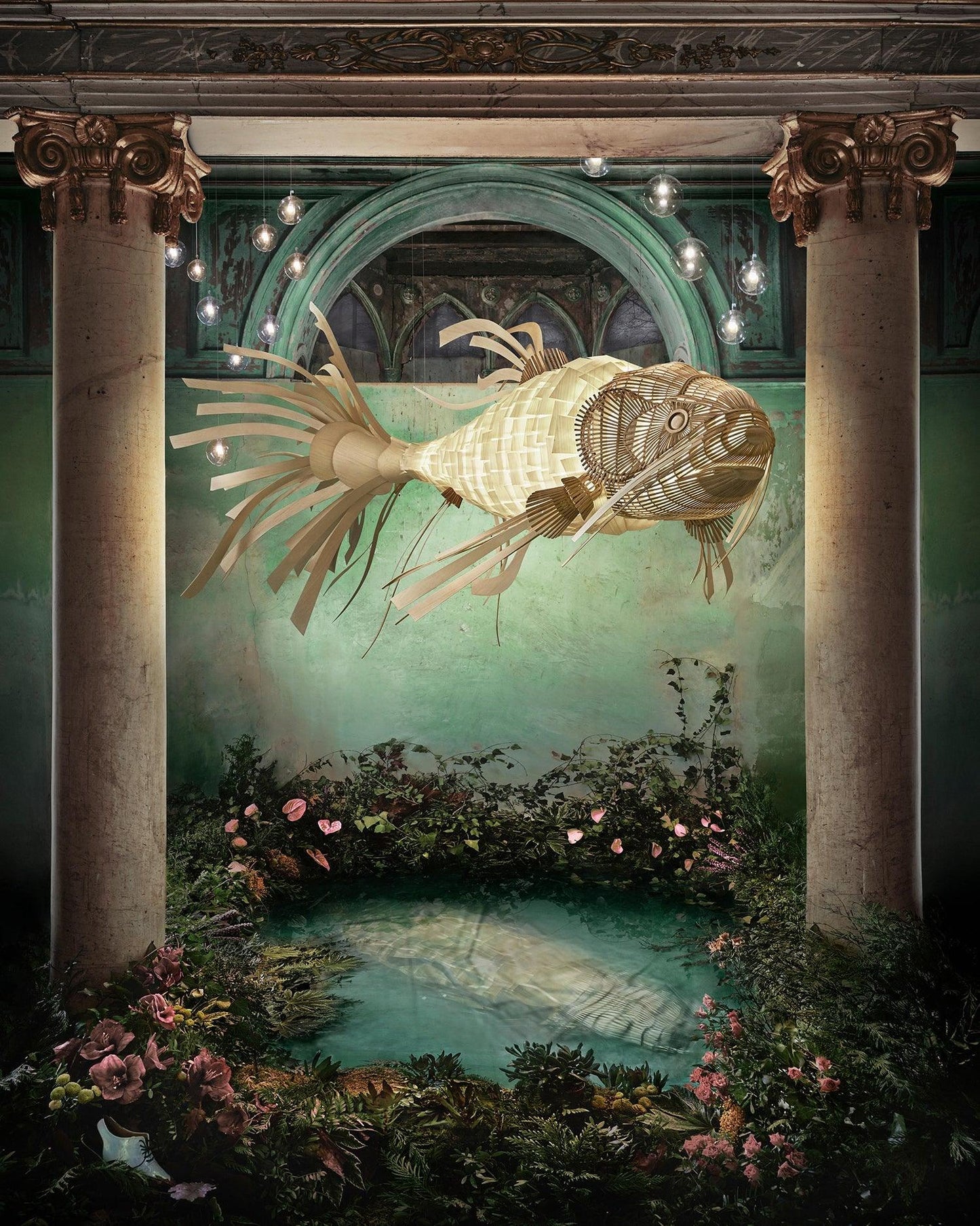 Koi Crystal Spiral Chandelier
