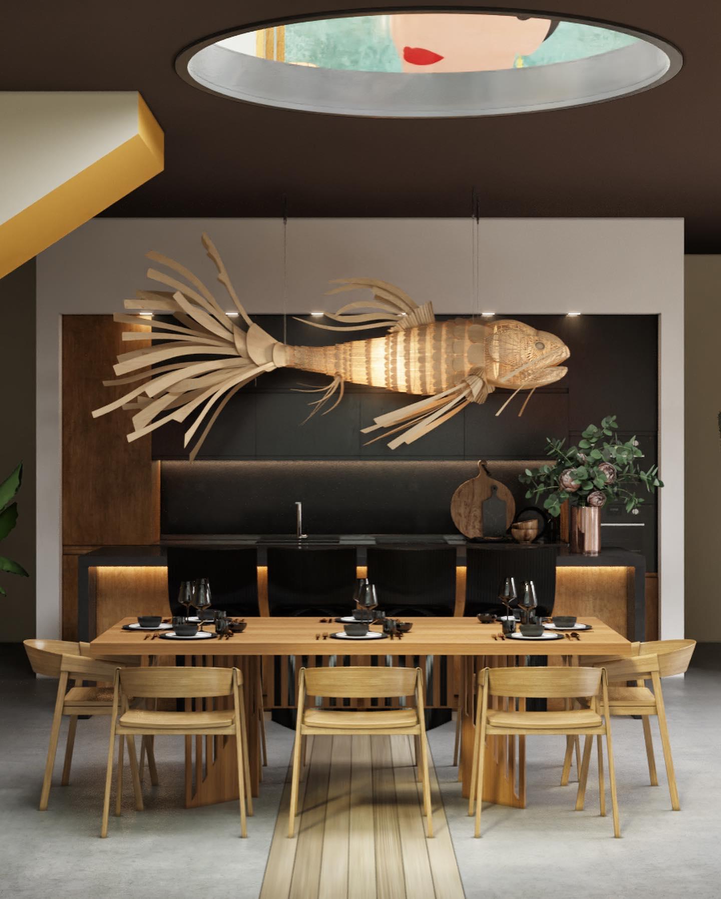 Koi Crystal Spiral Chandelier