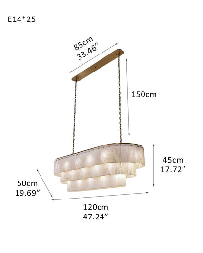 Stairwell Luxury Modern LED High Ceiling Large Alabaster Chandelier