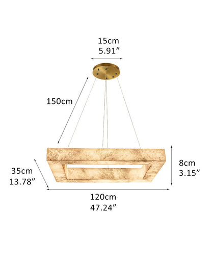 Square/Rectangle Large Alabaster Chandelier, 20" 24" 32" 40" 58" 60" 71" 79" Dia