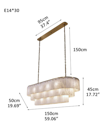 Stairwell Luxury Modern LED High Ceiling Large Alabaster Chandelier