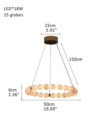 Modern Pearl Alabaster Necklace Circle Triple Chandelier with Dia 60+80+100cm